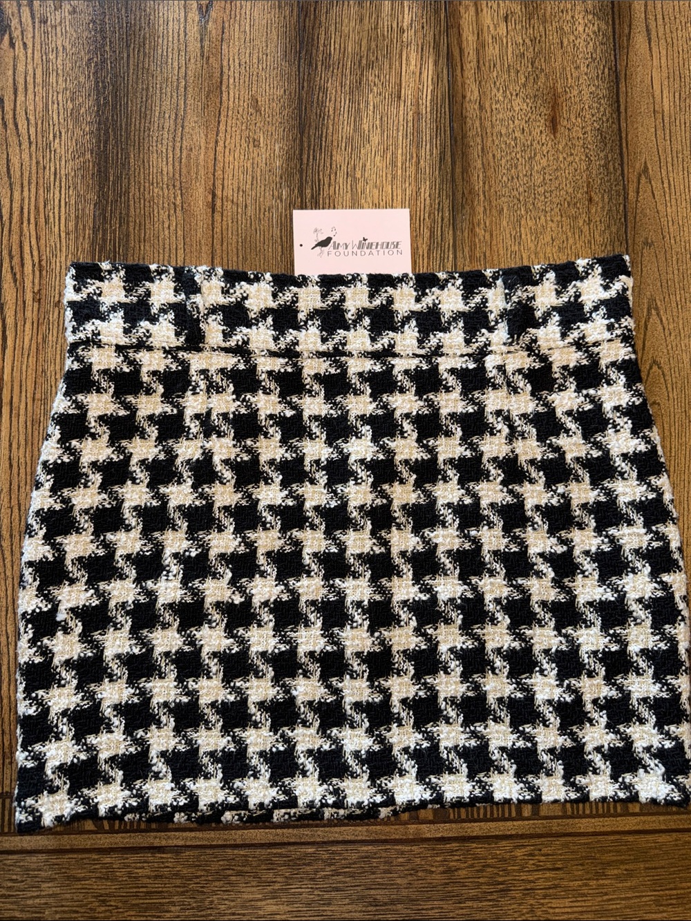 Fred Perry Amy Winehouse Black and White Houndstooth Mini Skirt vintage 2011